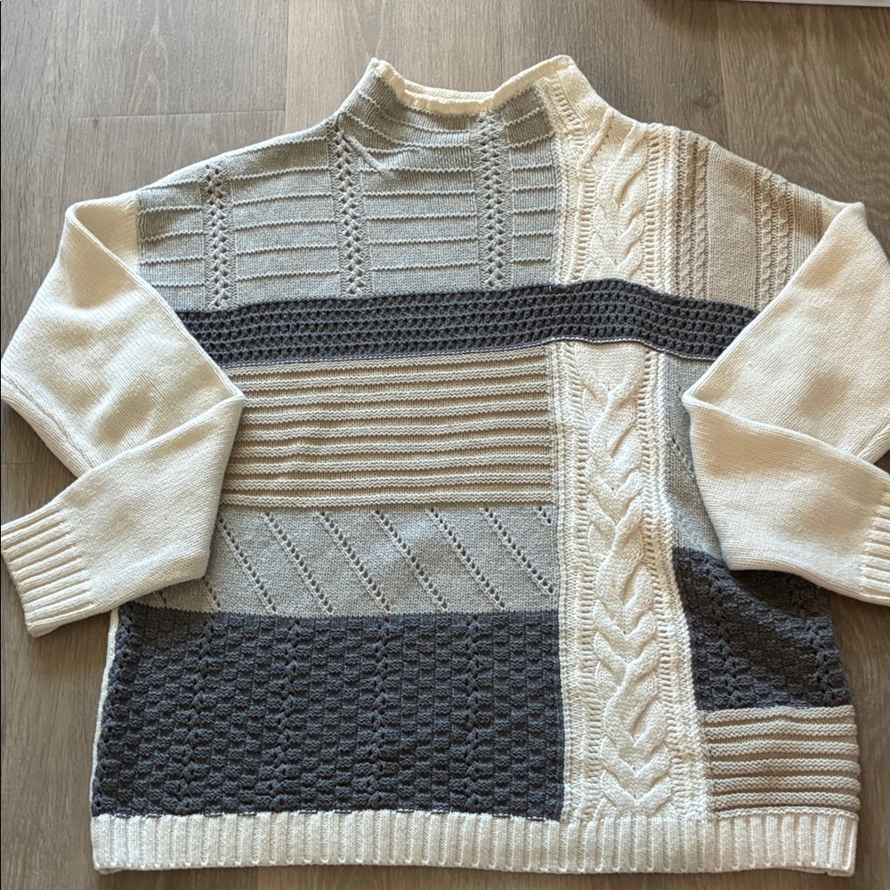 Gray and Cream Sweater